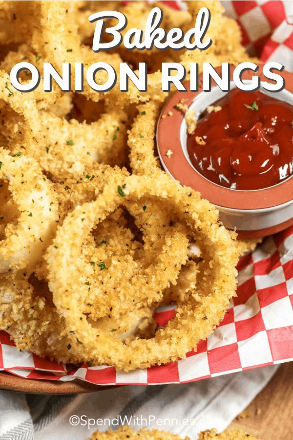 This easy oven baked onion ring recipe is made without