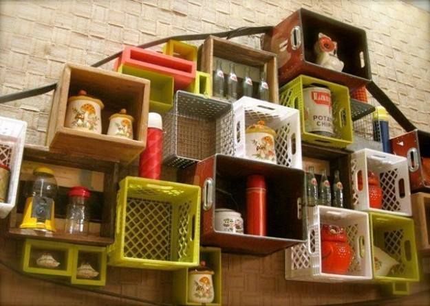 Mas De 30 Ideas Para Decorar Con Cajas De Maderas Recicladas Milk Crate Furniture Milk Crates Plastic Crates