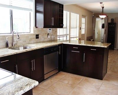 image result for giallo ornamental granite with espresso espresso cabinets with light granite
