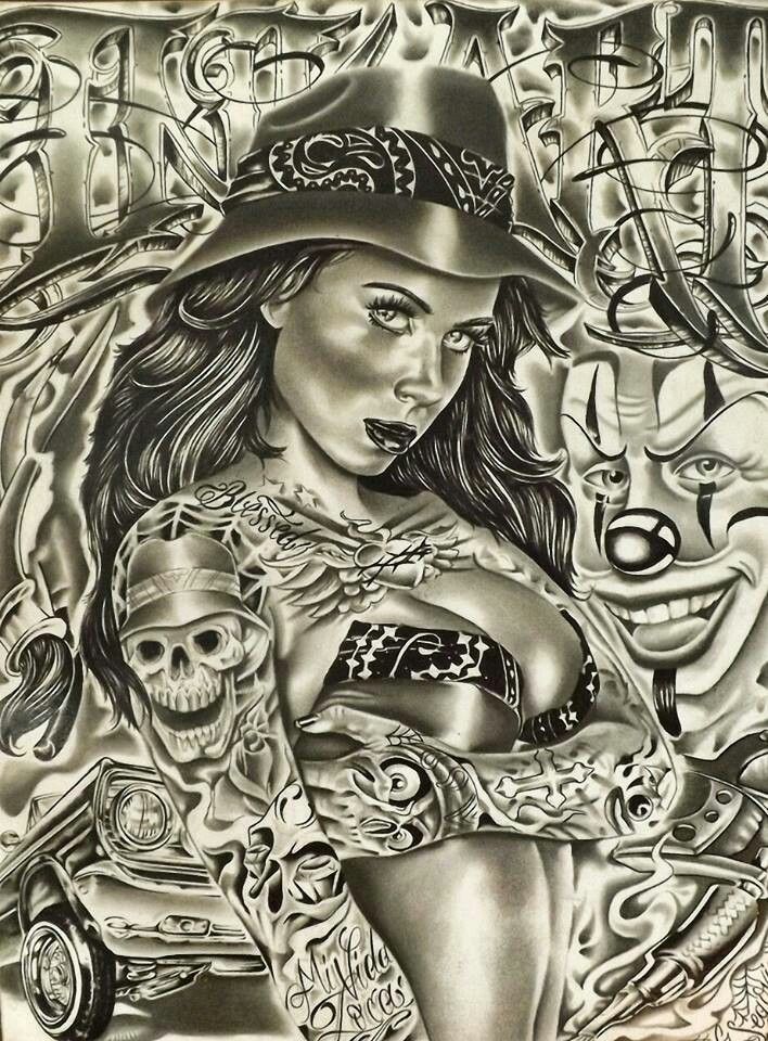 Chicana Bandana Print Tattoo