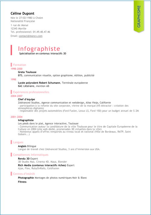 examples de cv