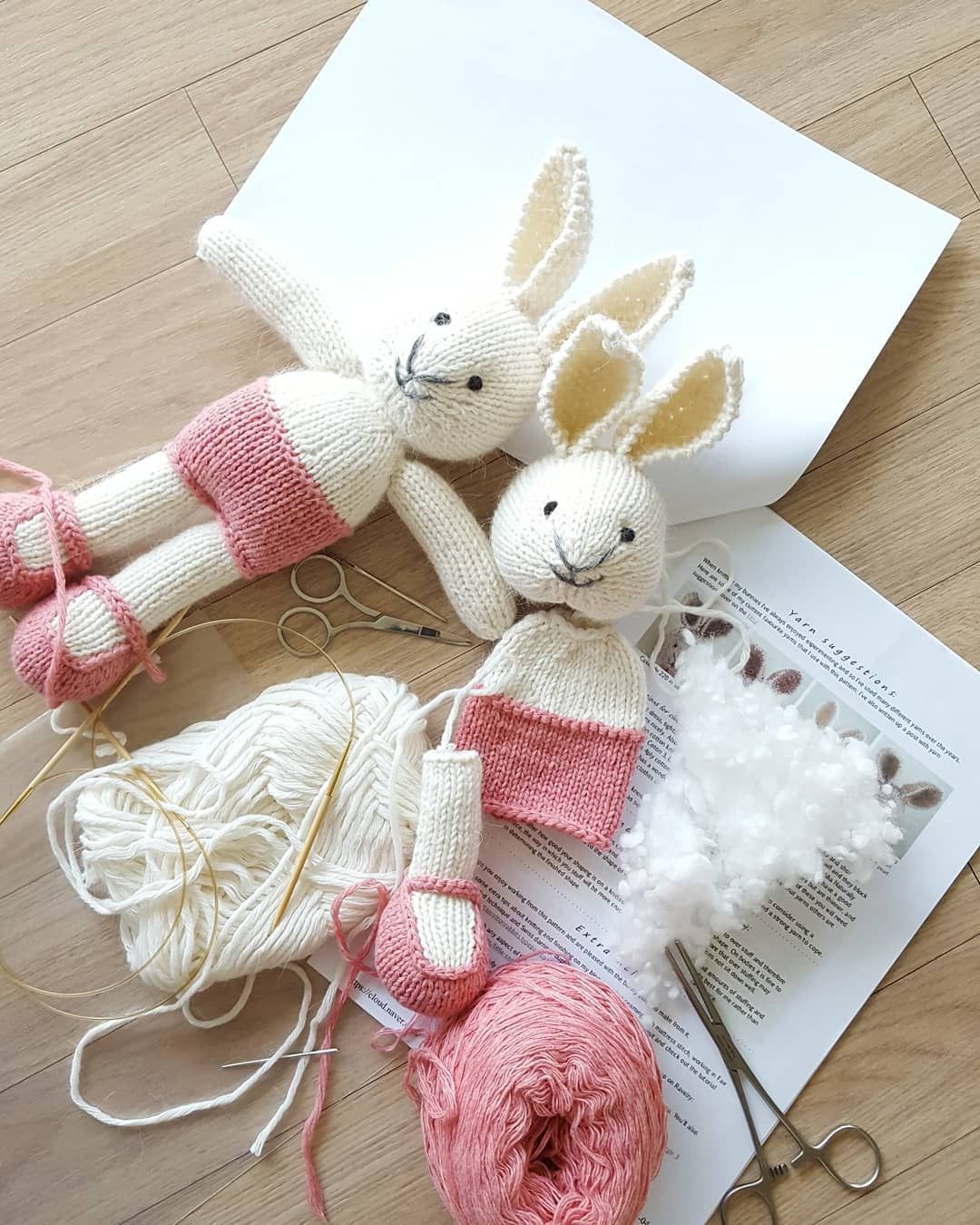 rosa (@rosa_knitcrochet) • Instagram-foto's en -video's Baby Knitting Patterns Free, Knitting For Kids, Free Pattern, Knitted Bunnies, Knitted Toys, Crochet Gifts, Knit Crochet, Little Cotton Rabbits, Thread & Yarn