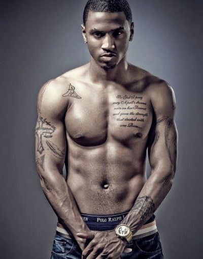 Chest Tattoos On Guys Trey Songz Shirtless Trey Songs Trey Songz