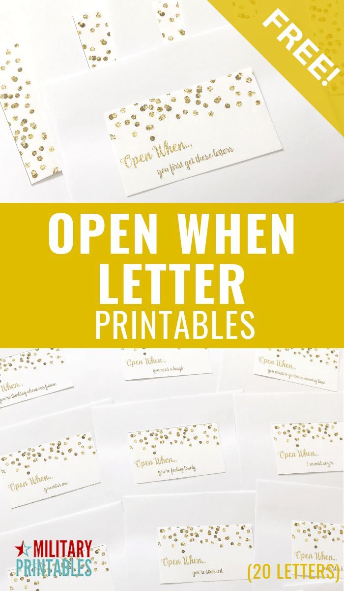 Free Confetti Open When Letters Printable Open when, Open when letters, Open when letters for