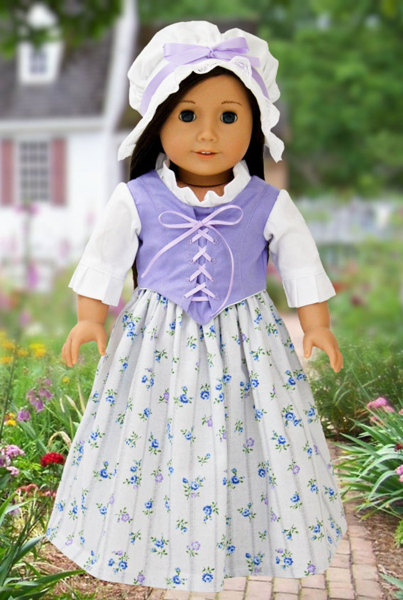 1774 colonial elegance dress #colonialdolldresses