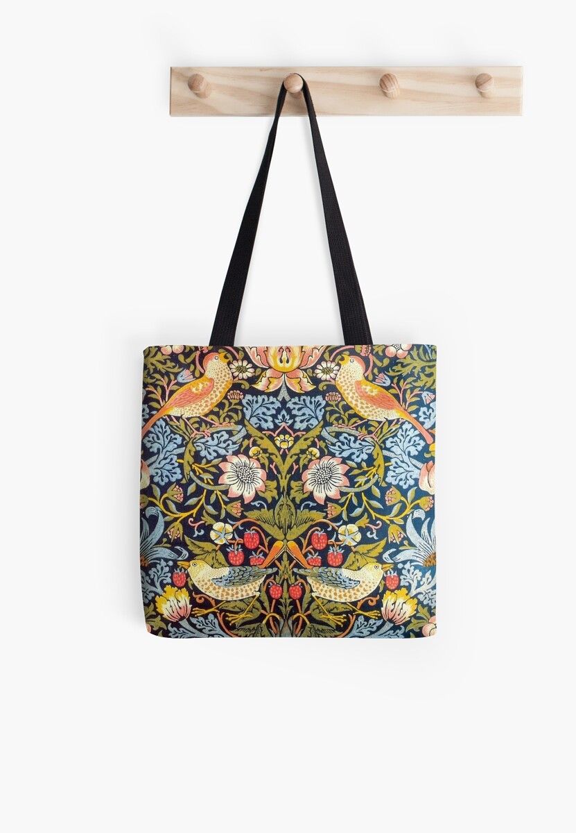 William Morris Strawberry Thief Design 1883 All Over Print Tote Bag by Martstore
