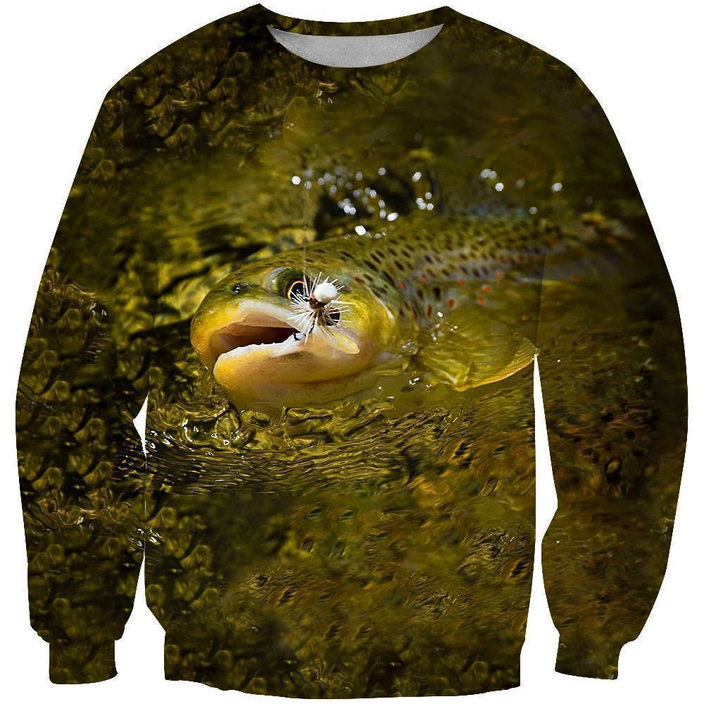 3D All Over Printing Fishing Trout Hoodie - Sweatshirt / 5XL