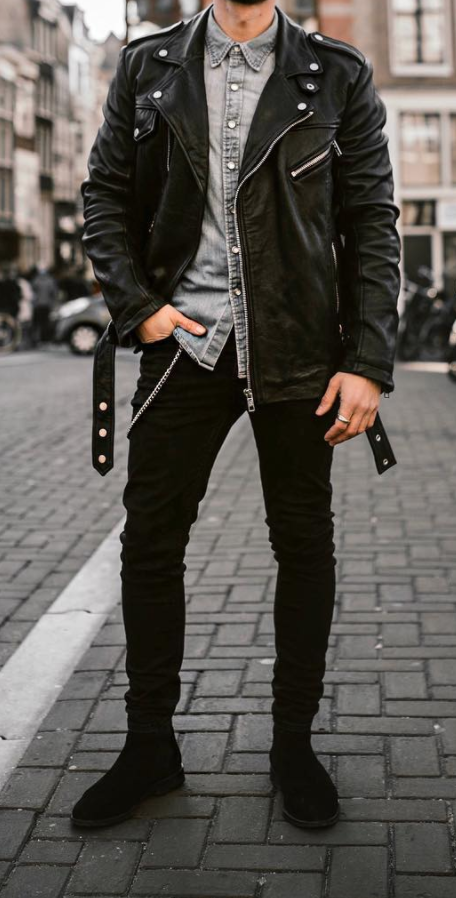 Looks All Men With a Bad Boy Spirit Should Try Out | Leather jacket ...