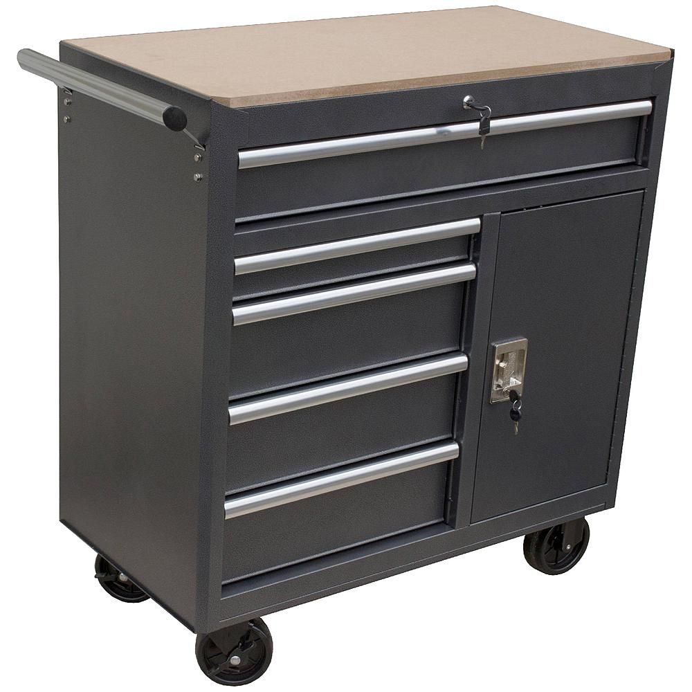 Wen 36 In 5 Drawer Roll Away Tool Cabinet Tools Storage 5 Drawer Roll Away Tool Cabinet