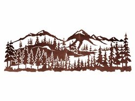 84 Mountain Scene With Pine Trees Metal Wall Art Nature 84 Mountain Scene With Pine Trees Metal Wall Art