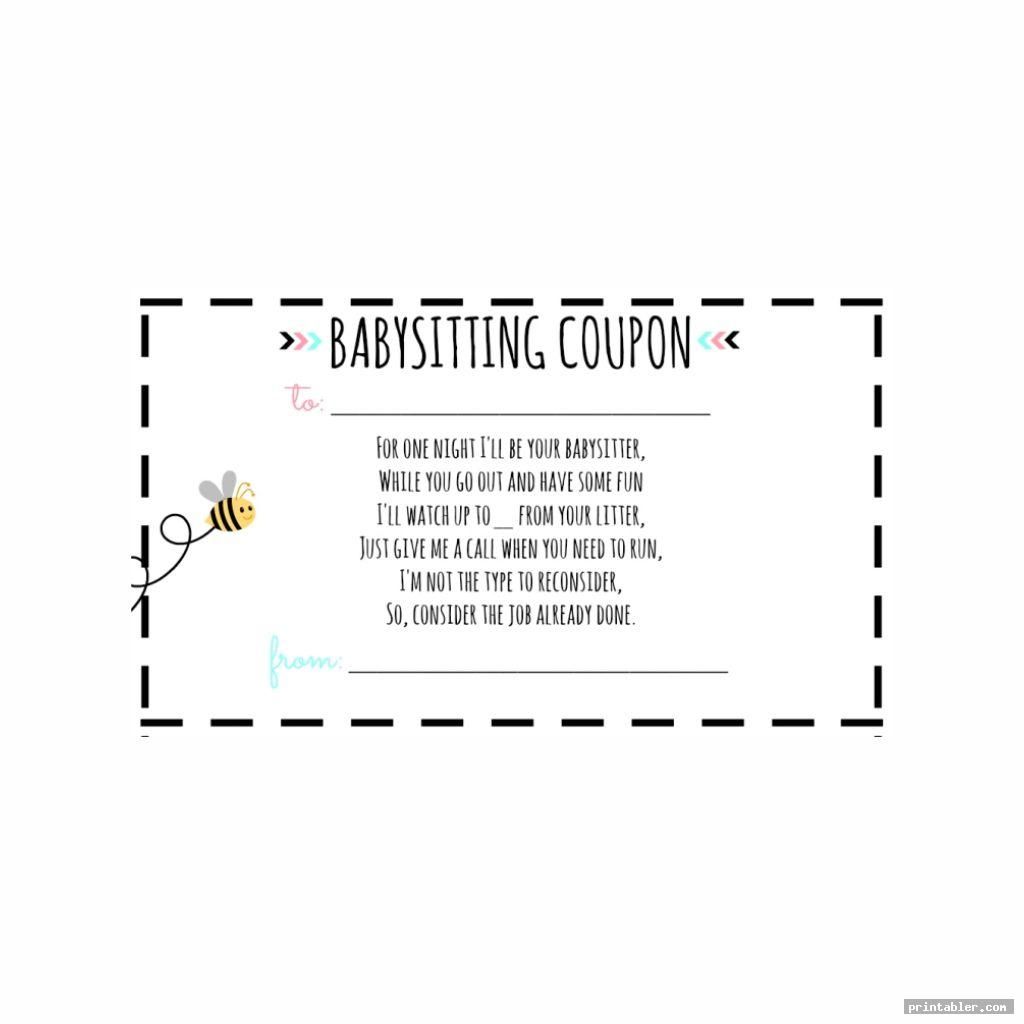 simple babysitting voucher printable Babysitting simple babysitting voucher printable Babysitting