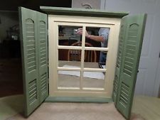 home interior window pane mirror with shutters white window with