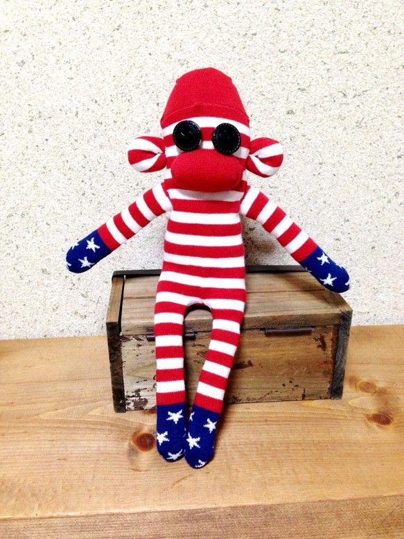 Sockmonkey American ソックモンキー 手作り人形 ソックスぬいぐるみ