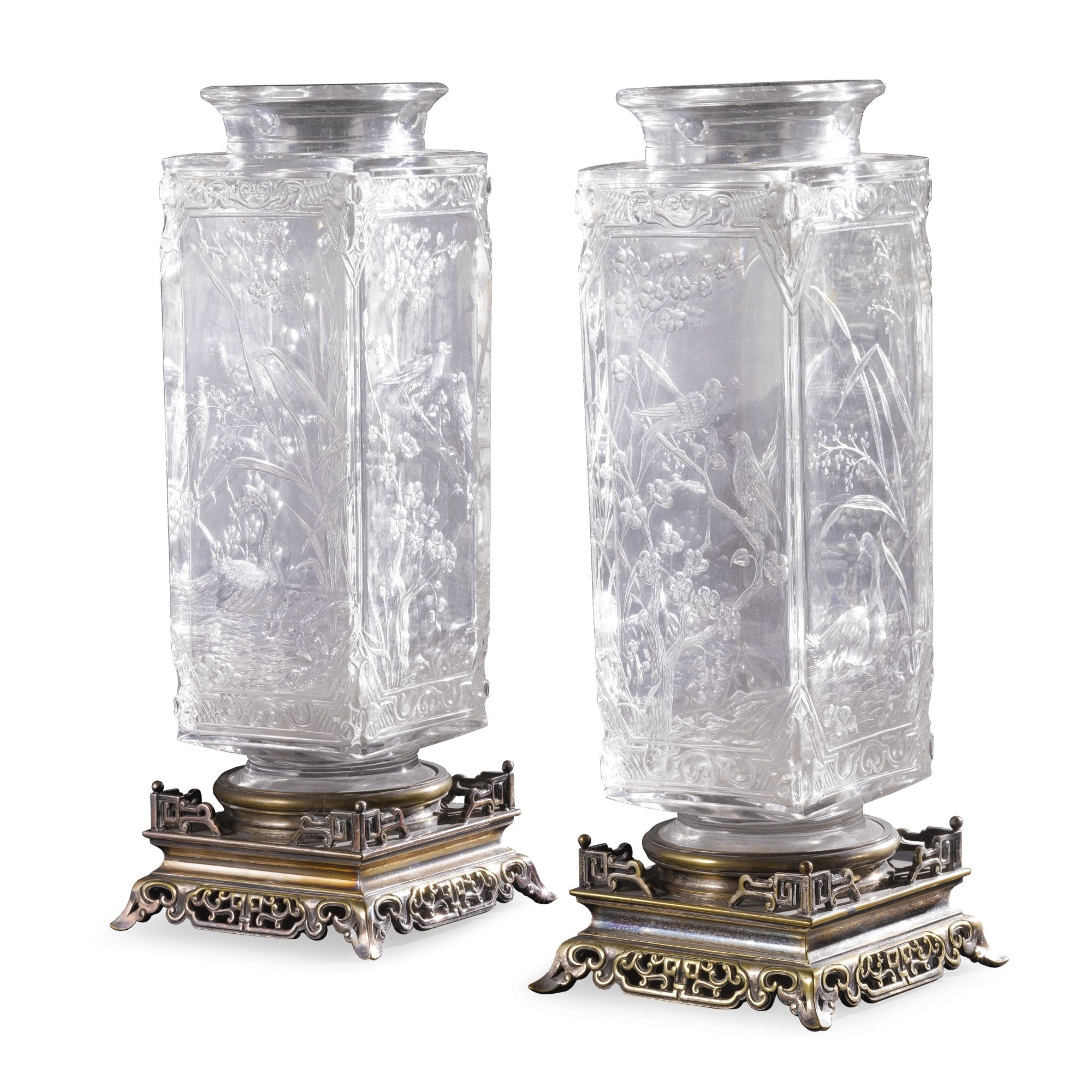 Cristalleries De Baccarat A Pair Of French Japonisme Wheel Carved Crystal Cristalleries De Baccarat A Pair Of French Japonisme Wheel Carved Crystal