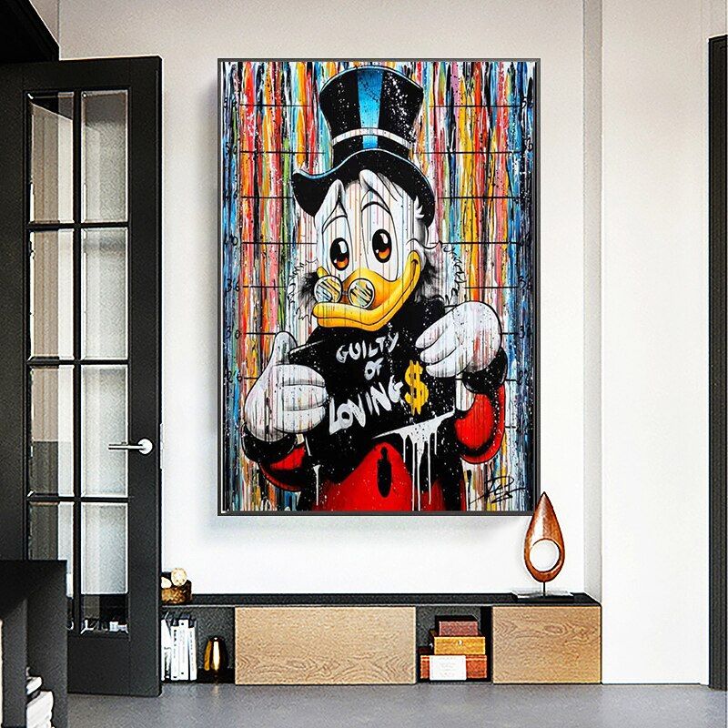 Canvas art wall decor, Graffiti wall art low budget wall sticker