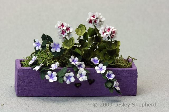 International Miniatures Dollhouse Miniature Window Box w/ Flower Pots International Miniatures Dollhouse Miniature Window Box w/ Flower Pots