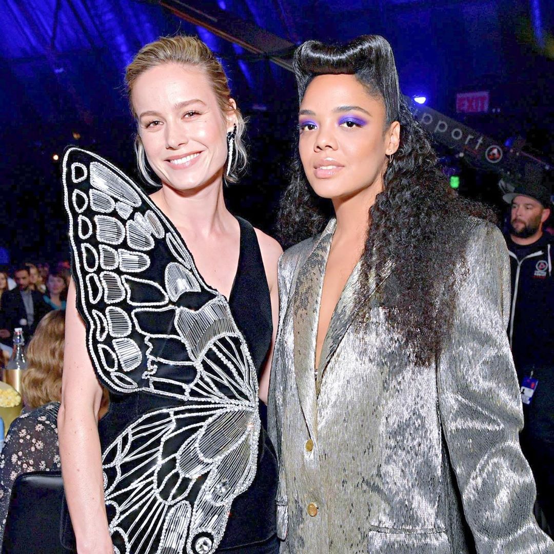 Brie And Tessa Thompson Inside At The Mtv Movie Awards On June 15th 2019 Brielarson Mtv Movie Awards Movie Awards Tessa Thompson
