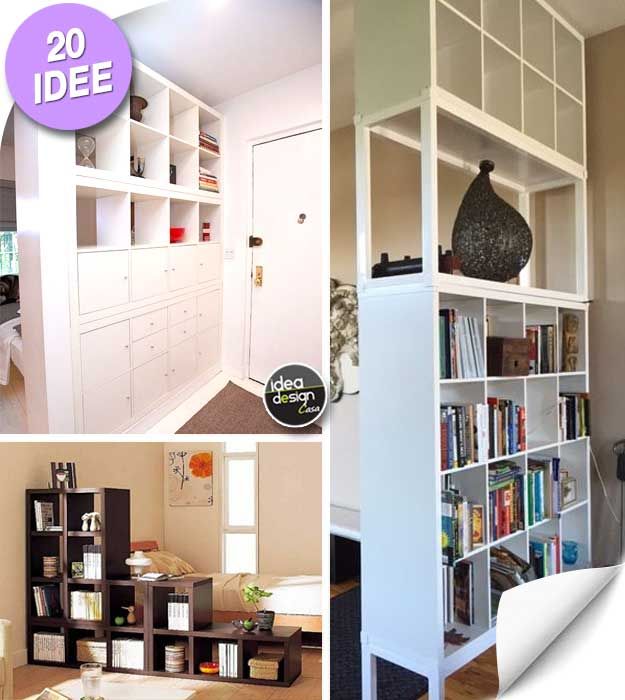 20 idee per usare gli scaffali ikea come separè! lasciatevi ispirare ... Costruire separè