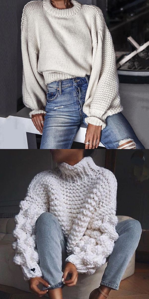 Women's Commuting Pure Color Shoulder Sleeve Sweater