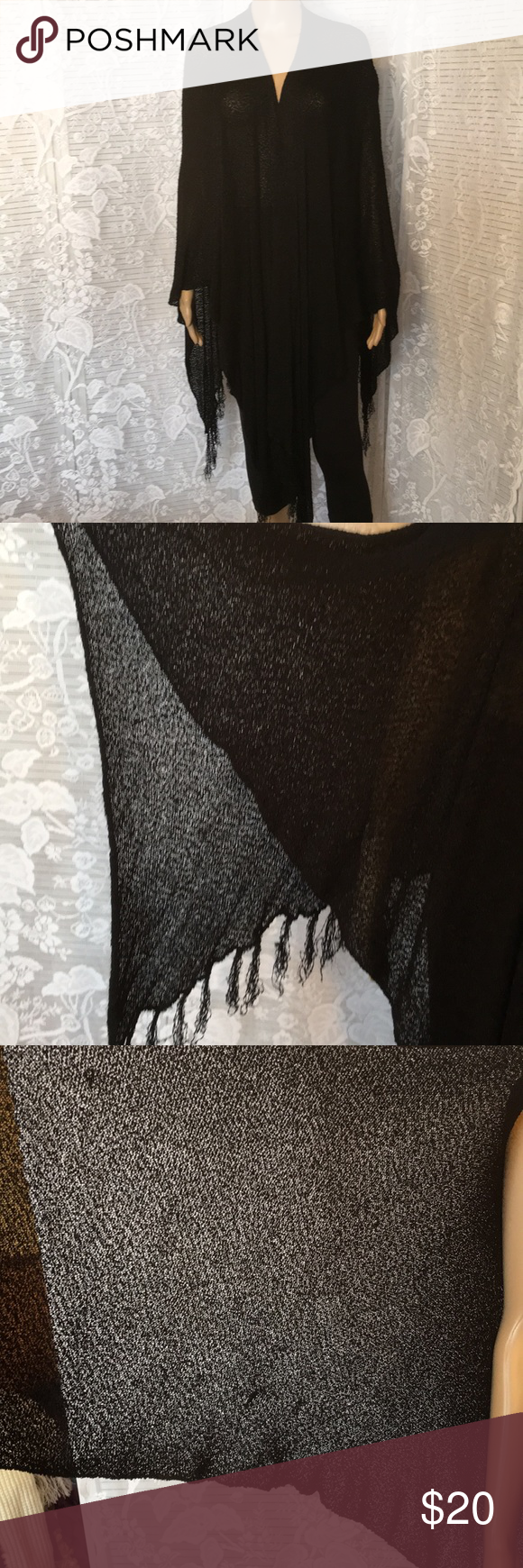 Etienne Aigner Osfm Rayon Black Sweater Wrap Etienne Aigner Wrap Sweater Aigner