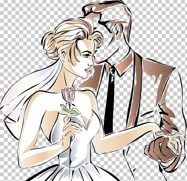 Wedding Invitation Couple PNG - arm, cartoon, cartoon character, cartoon charact...