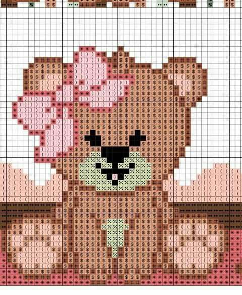 ursinha punto cruz para bebés cross stitch cross stitch baby e