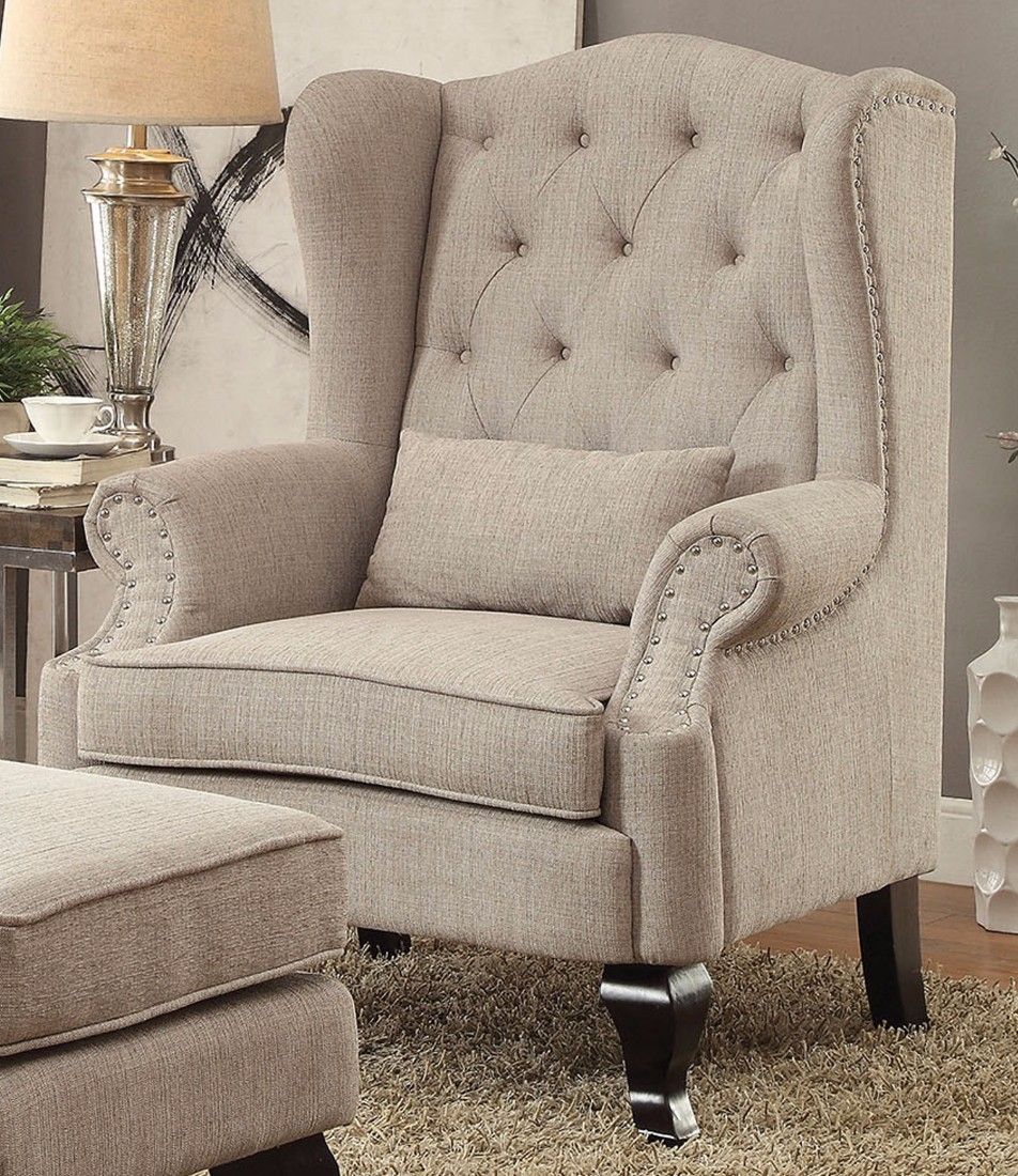 Pin By Marli Llma Rodrigues Gui Souza On Casa Living Sala Furniture Wingback Chair Furniture Of America