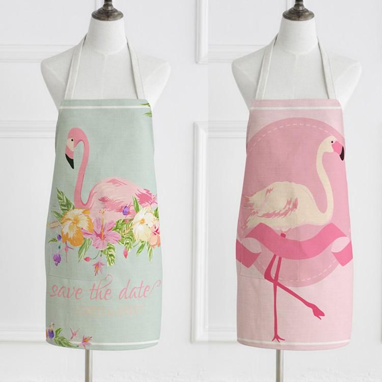 Retro turquoise clasp holder printed pink flamingos