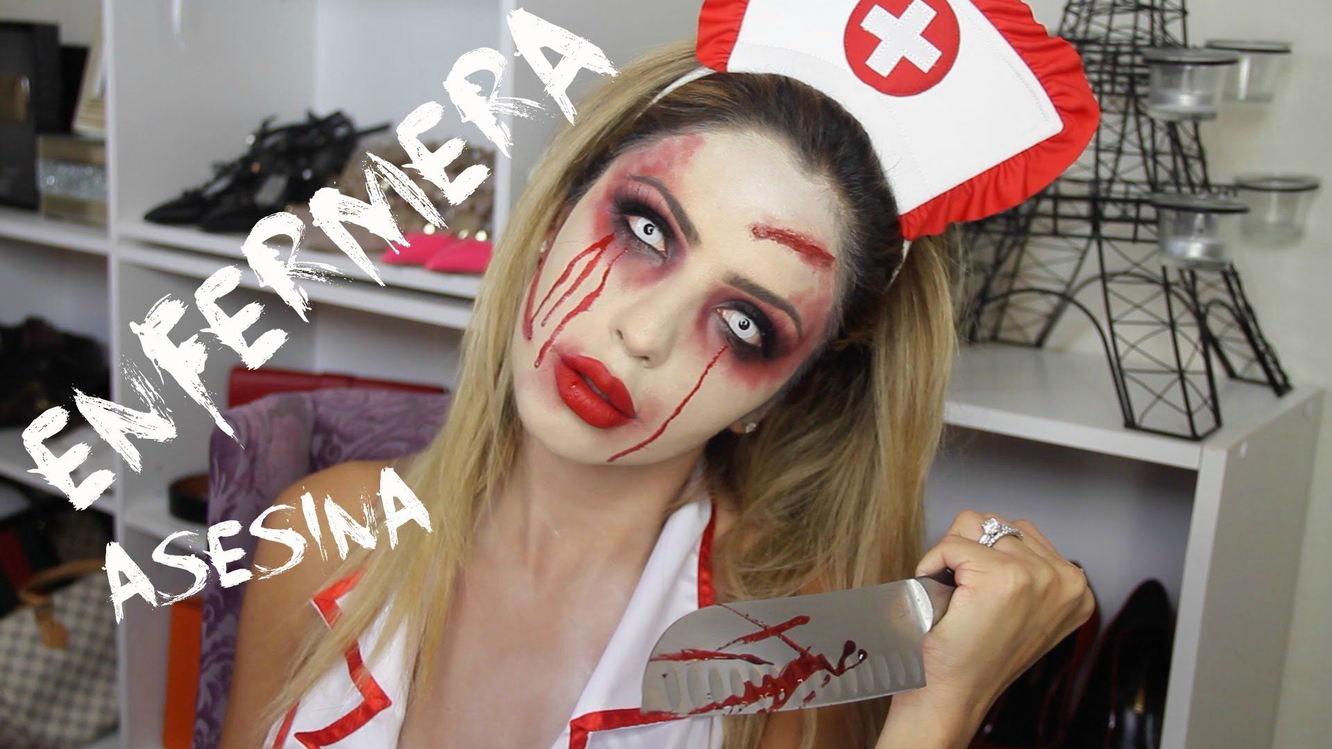 Resultado De Imagen Para Maquillaje De Enfermera Para Halloween Maquillaje De Halloween Mujer Enfermera Zombie Maquillaje