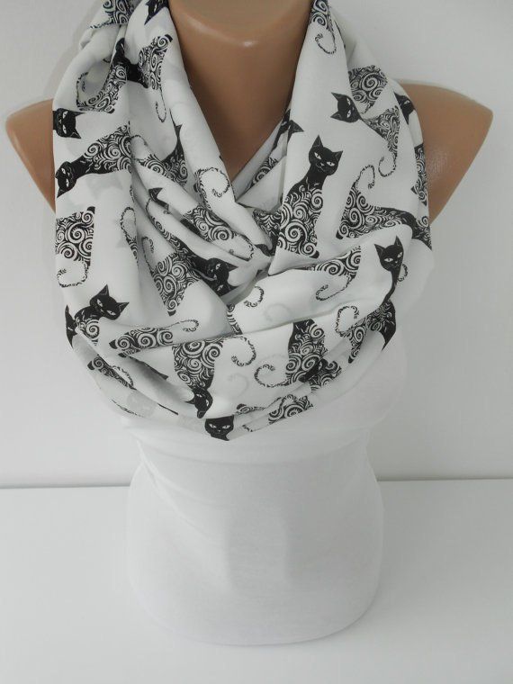 Pet Gift Ladies Shawl Cat Design Print Scarf