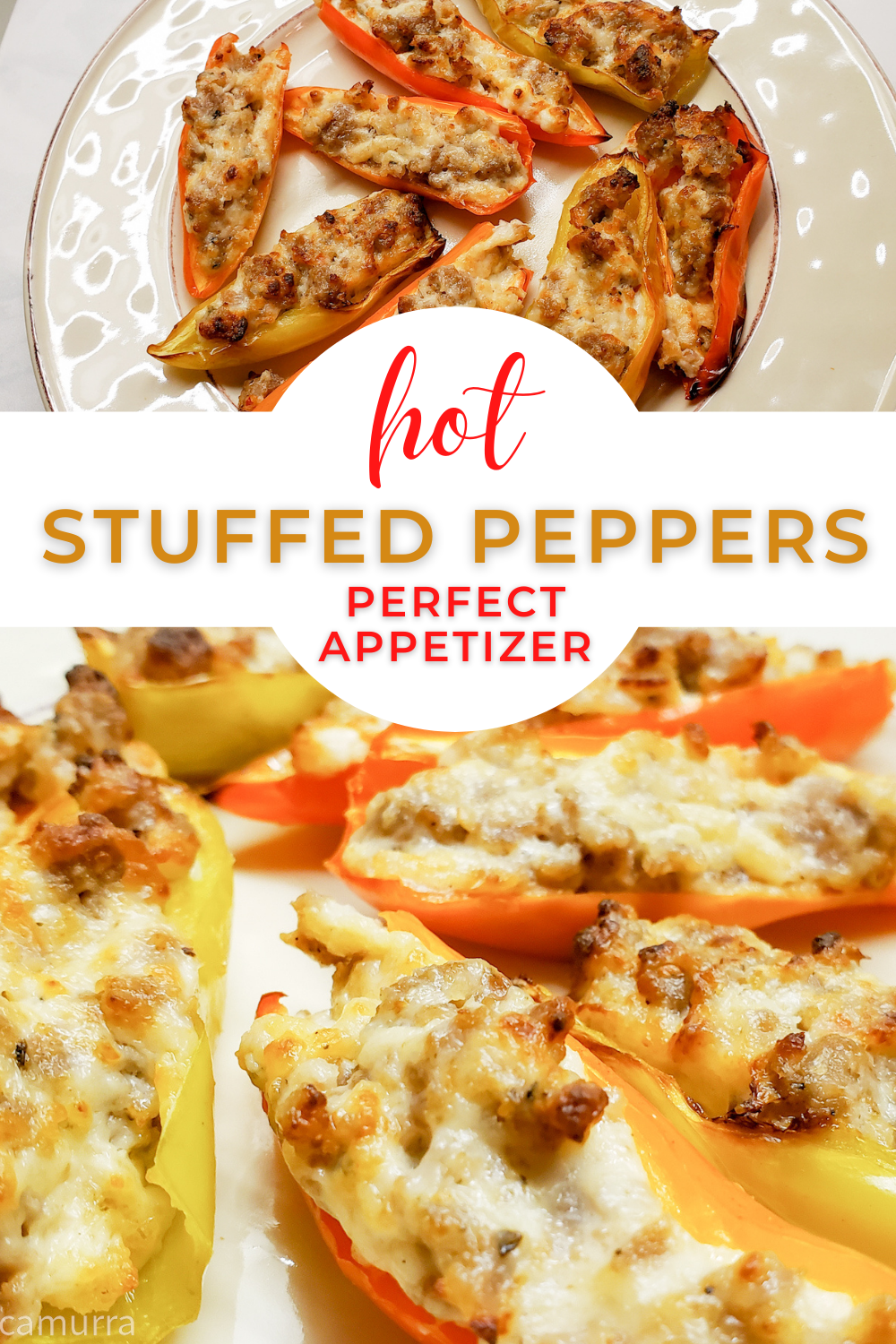 Amazing party appetizer! Spicy Hungarian hot peppers are stuffed with Italian sausage and different cheeses, making a delightfully pleasing appetizer that could easily be a meal on it's own. #stuffedpeppers Spicy Appetizer Recipes, Heavy Appetizers, Easy To Make Appetizers, Crowd Pleasing Appetizers, Perfect Appetizers, Yummy Appetizers, Yummy Recipes, Dinner Recipes, Healthy Family Meals