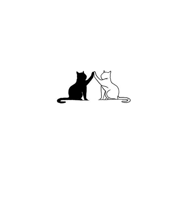 Cute Tiny Tattoos, Bff Tattoos, Friend Tattoos, Mini Tattoos, Body Art Tattoos, Small Tattoos, Tattos, Cute Matching Tattoos, Black Cat Tattoos
