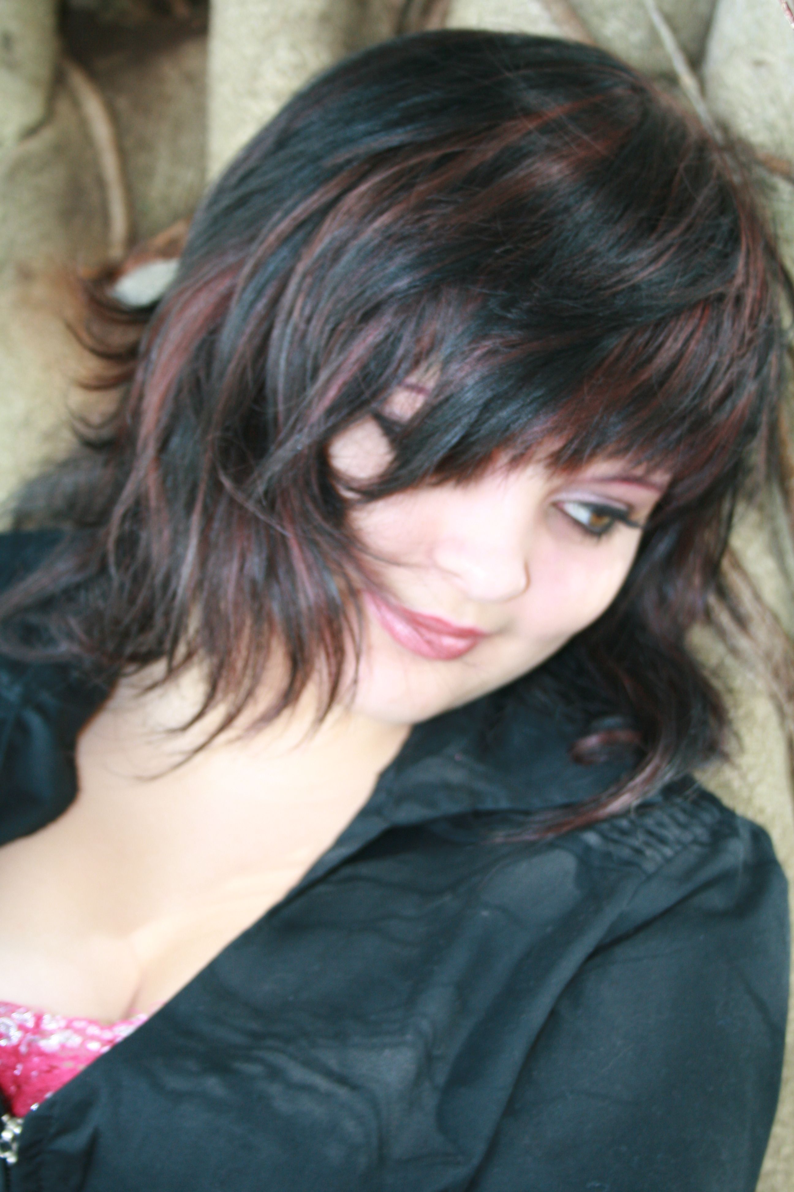 Black hair with maroon highlights. Hair beauty, Hair, Cool hairstyles
