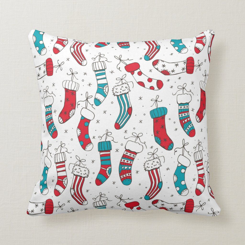Christmas socks Throw Pillow Size: Throw Pillow 16" x 16". Gender: unisex. Age Group: adult. Throw Pillow Sizes, Throw Pillows, Christmas Socks, Free Design, Zazzle, Gender, Tool Design, Adult