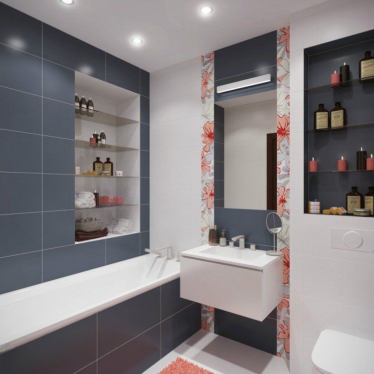 Aménagement salle de bains sans fenêtres- 30 idées supers Spaces - salle de bain gris et bleu Aménagement salle de bains sans fenêtres- 30 idées supers Spaces - salle de bain gris et bleu