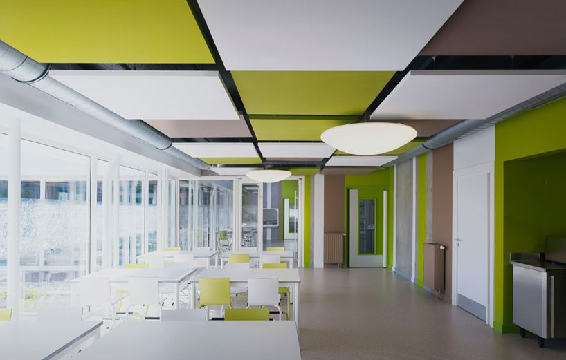 d houndt bajart clads school canteen in snakeskin brickwork hospital interior design canteen design office interior design