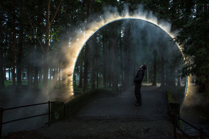 Australia-based artist James Tapscott was commissioned to make a piece for the Japan Alps Art Festival, in response to this, he built an archway that looks like Landscape Architecture, Landscape Art, Landscape Design, Architecture Design, Landscape Projects, Instalation Art, Waterscape, Land Art, Landscape Lighting