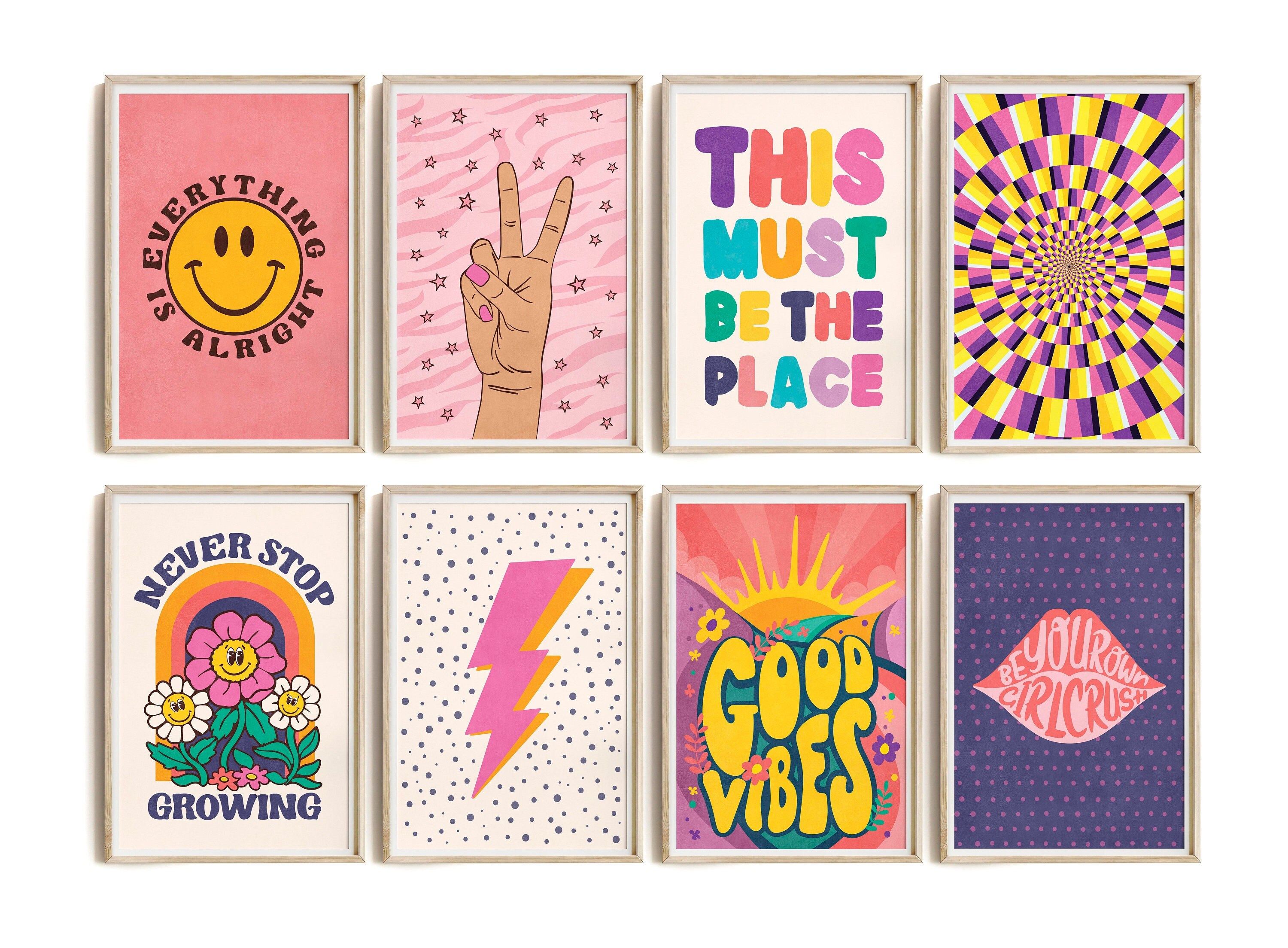 Preppy Room Decor Aesthetic Prints Trendy Wall Art, Wall Gallery Set Of 8 Prints Maximalist Decor, Indie Room Decor Funky Wall Art Posters Preppy Room Decor, Indie Room Decor, Trendy Wall Art, Colorful Wall Art, Funky Decor, Maximalist Decor, Gallery Wall Set, Girls Gallery Wall, Online Printing Services