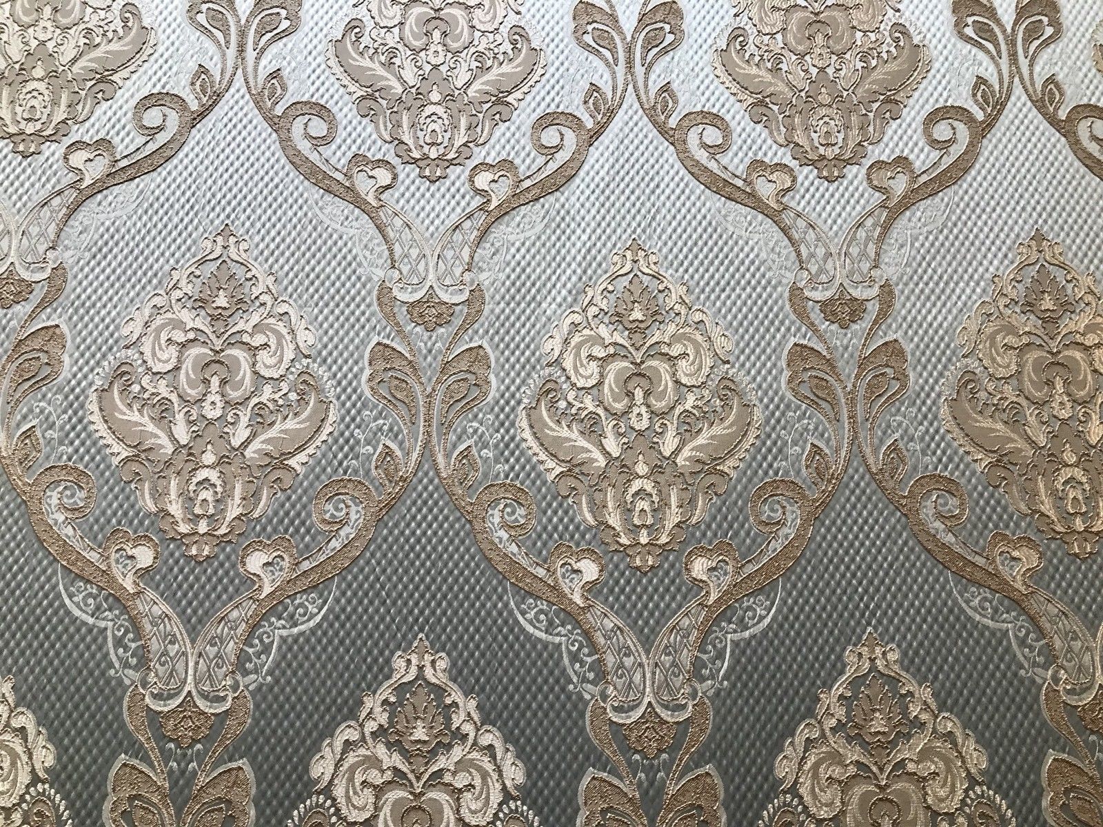 SWATCH Antique Inspired Eggshell Silver Blue Satin Brocade Upholstery Fabric SWATCH Antique Inspired Eggshell Silver Blue Satin Brocade Upholstery Fabric