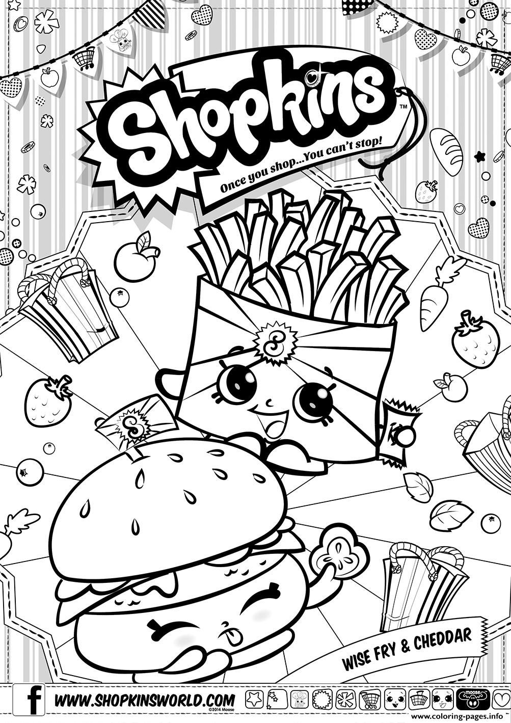 Print Shopkins Wise Fry Cheddar Coloring Pages