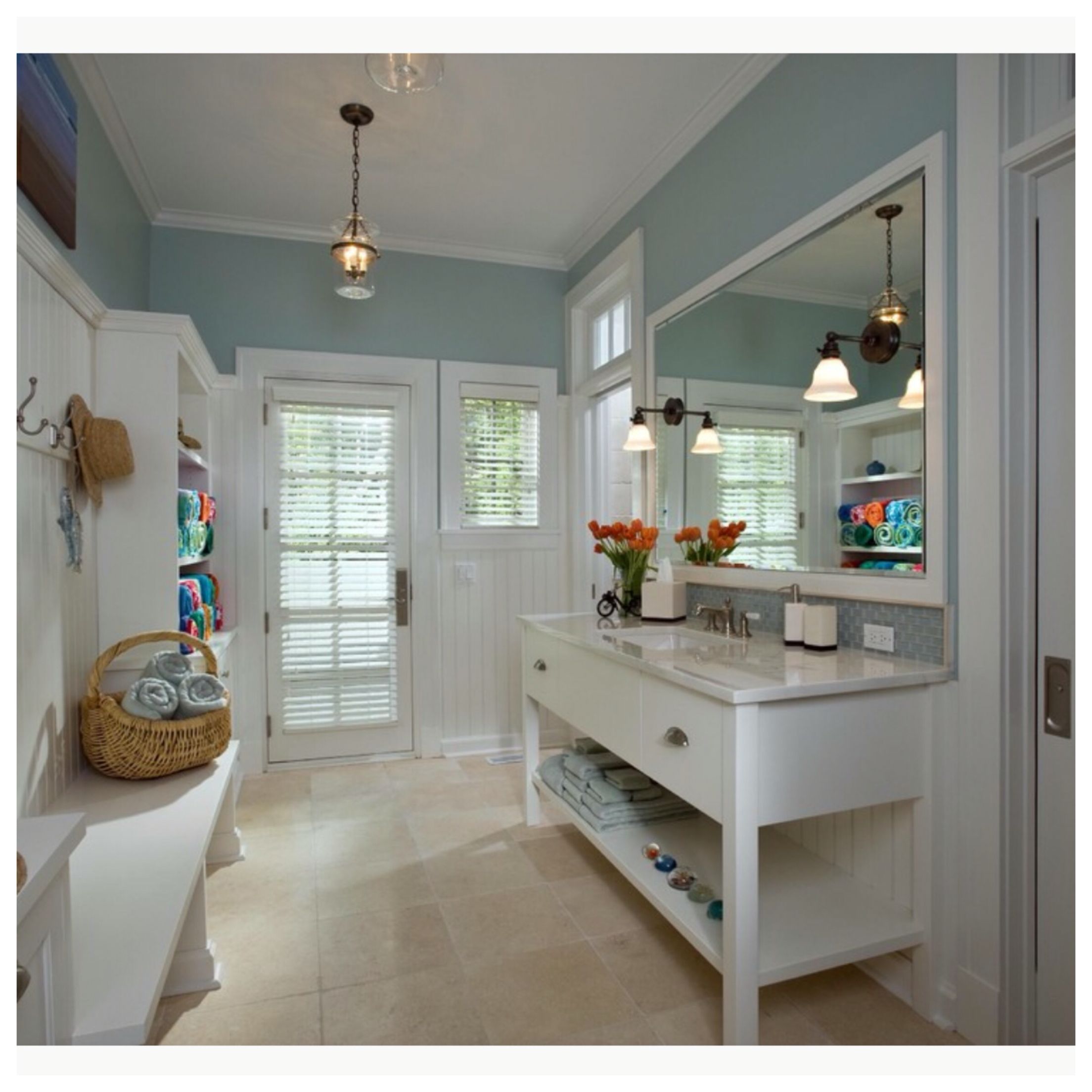 Garage into mudroom entrance | Mudroom design, Traditional powder room ...