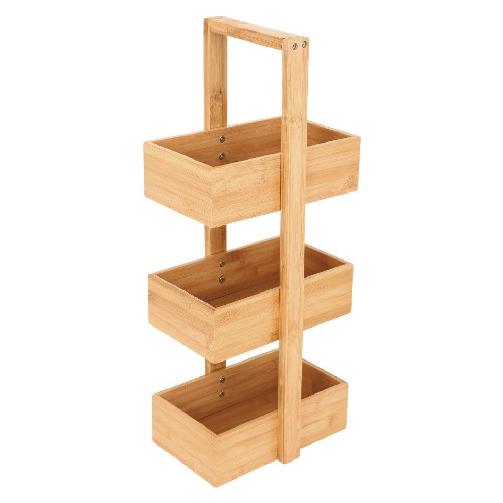Organisateur 3 Niveaux Bambou Petit Meuble Rangement Rangement