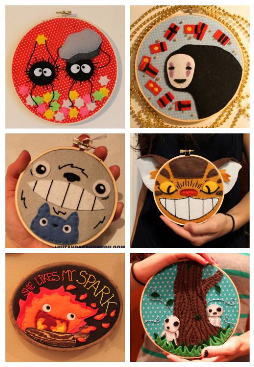 Studio Ghibli hoops Soot Sprites, No Face, Totoro, Catbus, Calcifer, and Kodamas! Crafts Armario Retro Pequeno ~ Studio Ghibli hoops Soot Sprites, No Face, Totoro, Catbus, Calcifer, and Kodamas! Crafts
