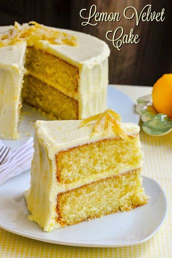 Lemon Velvet Cake. Our most popular cake to date for its real lemon flavour and incredible light, airy texture, while still staying moist and delicious. #birthdaycake #anniversarycake #weddingckake Lemon Desserts, Lemon Recipes, Just Desserts, Cake Desserts, Baking Recipes, Delicious Desserts, Dessert Recipes, Delicious Lemon Cake, Gourmet Desserts