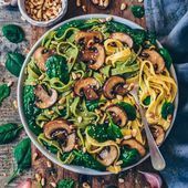 Einfache Pilz-Pasta mit Spinat (vegan) – Bianca Zapatka | Rezepte Ein schnelles…