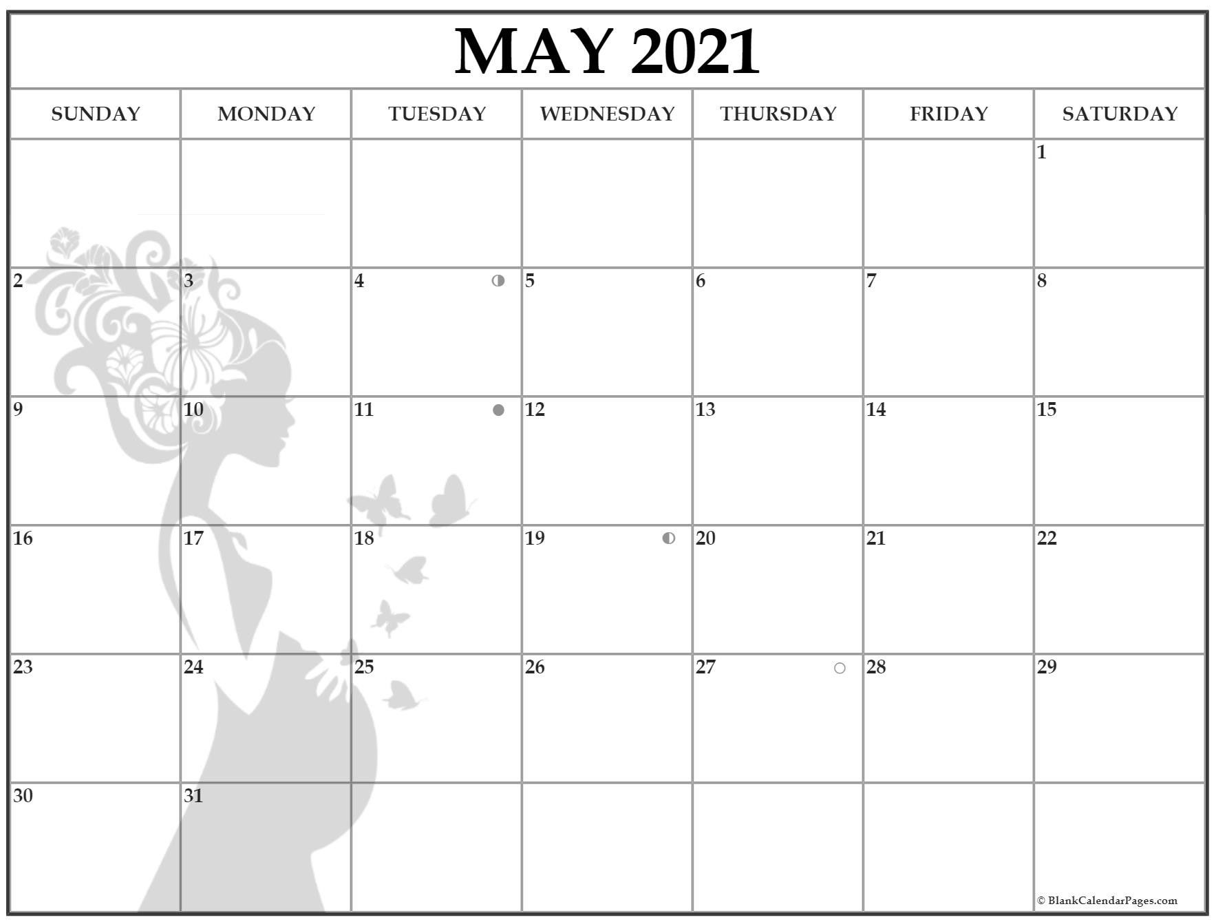 May 2021 Moon Phases Calendar In 2020 Moon Phase Calendar Calendar Free Printable Calendar Templates may 2021 calendar with moon phases