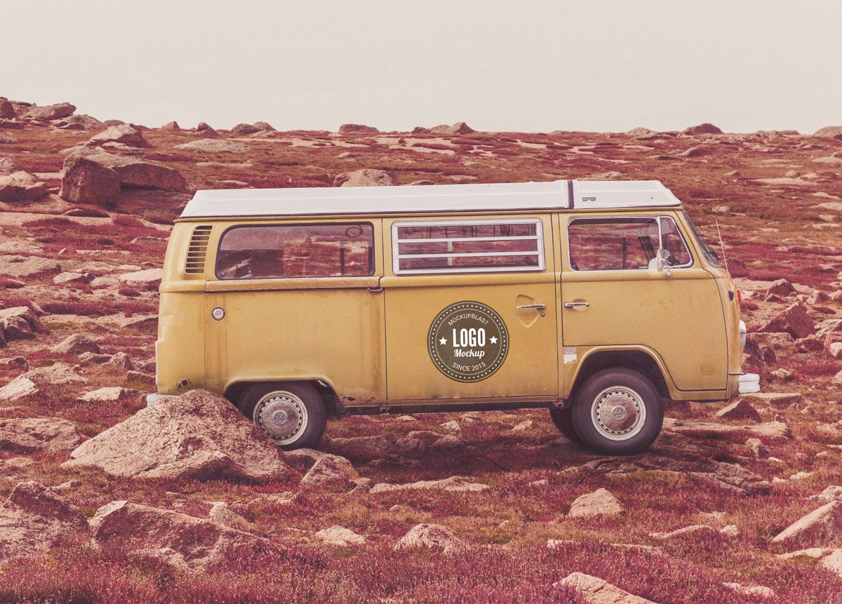 Download A very Creative Vintage Truck Branding mockup to showcase ...