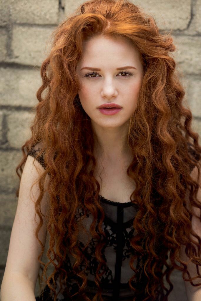 Long hair sissy redhead curly