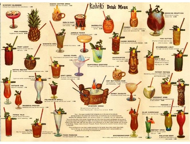Kahiki drink menu