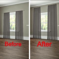 27 Easy Diy Remodeling Ideas On A Budget Before And After Photos Remodeling Ideas 12 How To Hang Your Curtains Give The Illusion Of Larger Windows